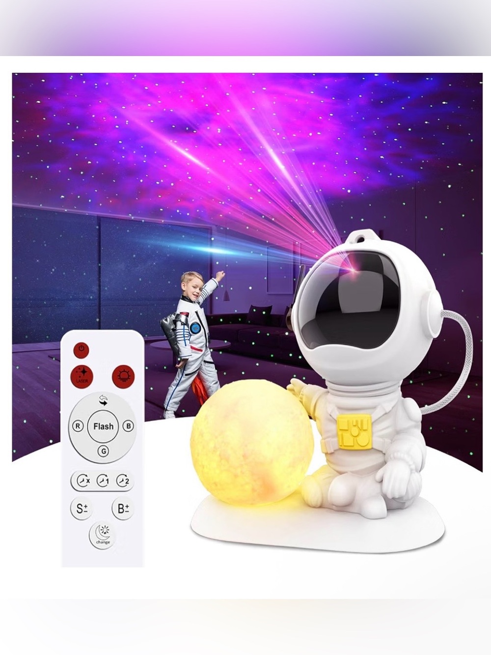 Astronaut Galaxy Projector, 3 in 1 Star Projector with Remote and Timer